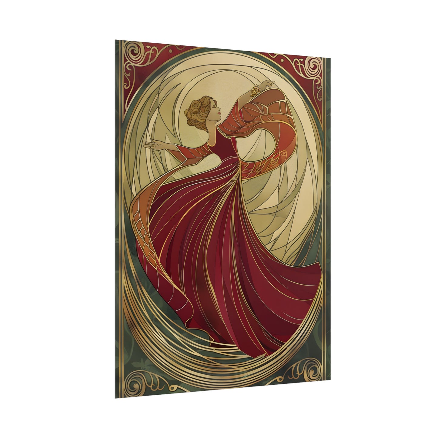Vintage Art Nouveau Elegance: Black & White Poster - Poster