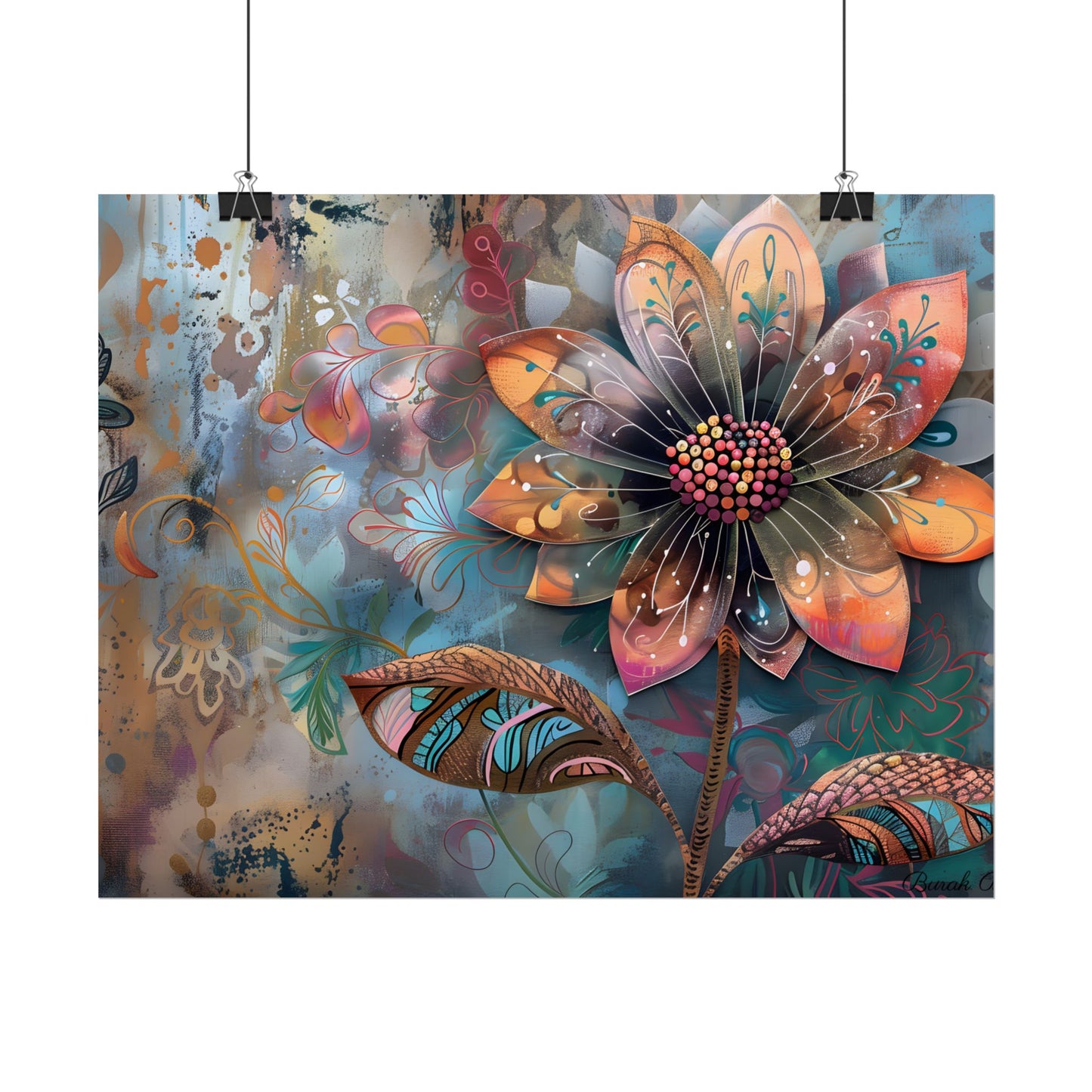 Blooming Flower: Growth Mindset in Whimsical Bloom - Poster