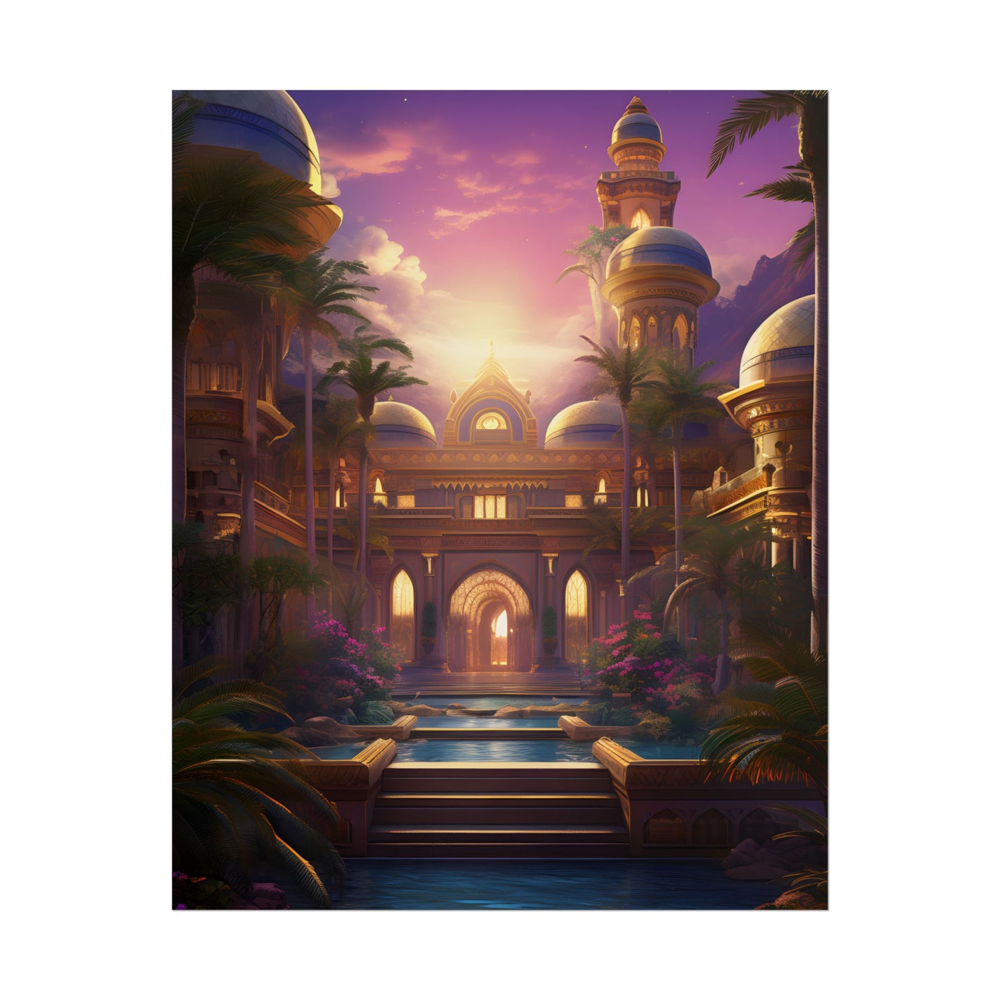 Mythical Desert Oasis: Arabian Nights-Inspired Artwork - Poster
