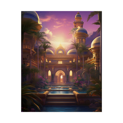 Mythical Desert Oasis: Arabian Nights-Inspired Artwork - Poster