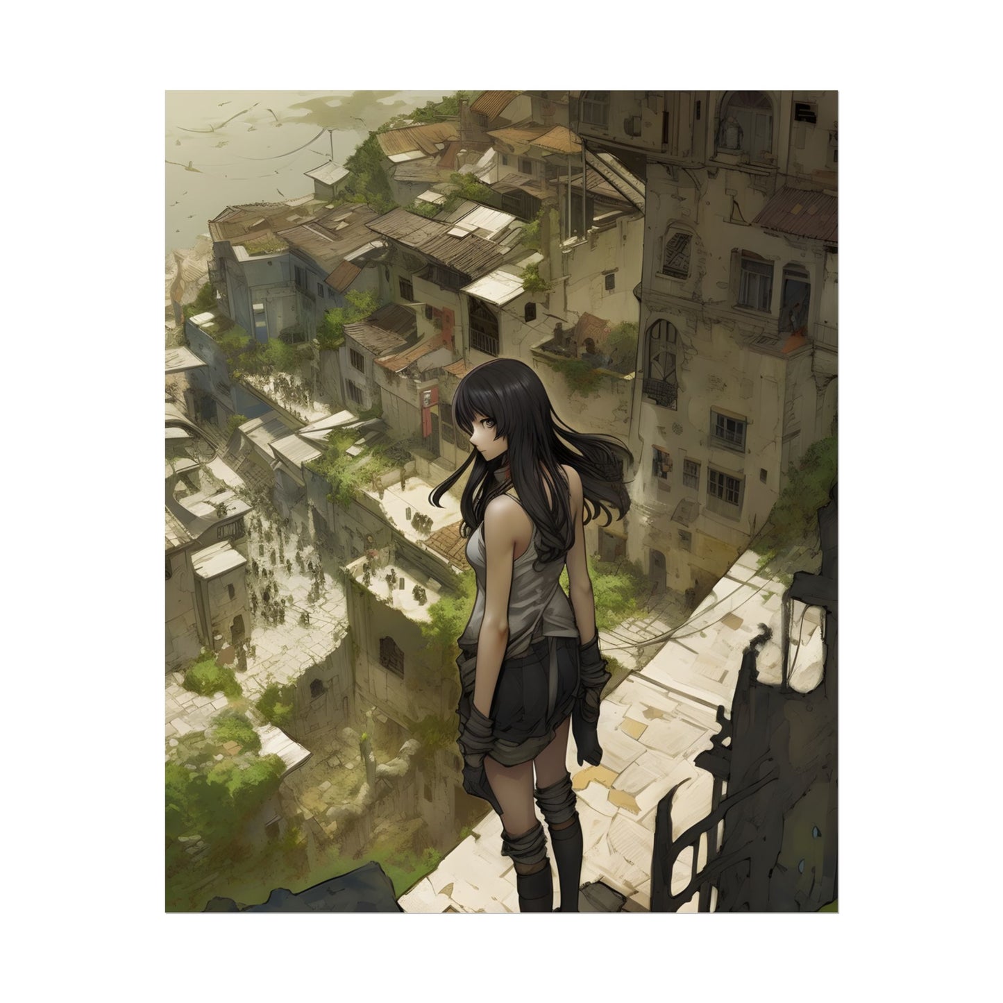 Dramatic Bird's Eye View: Mysterious Anime Encounter - Poster