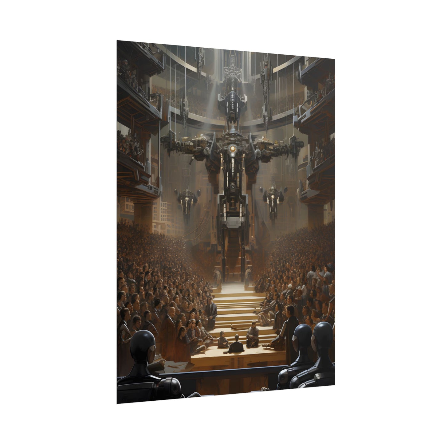Robot Symphony: Elevated View of Robot Orchestra - Poster