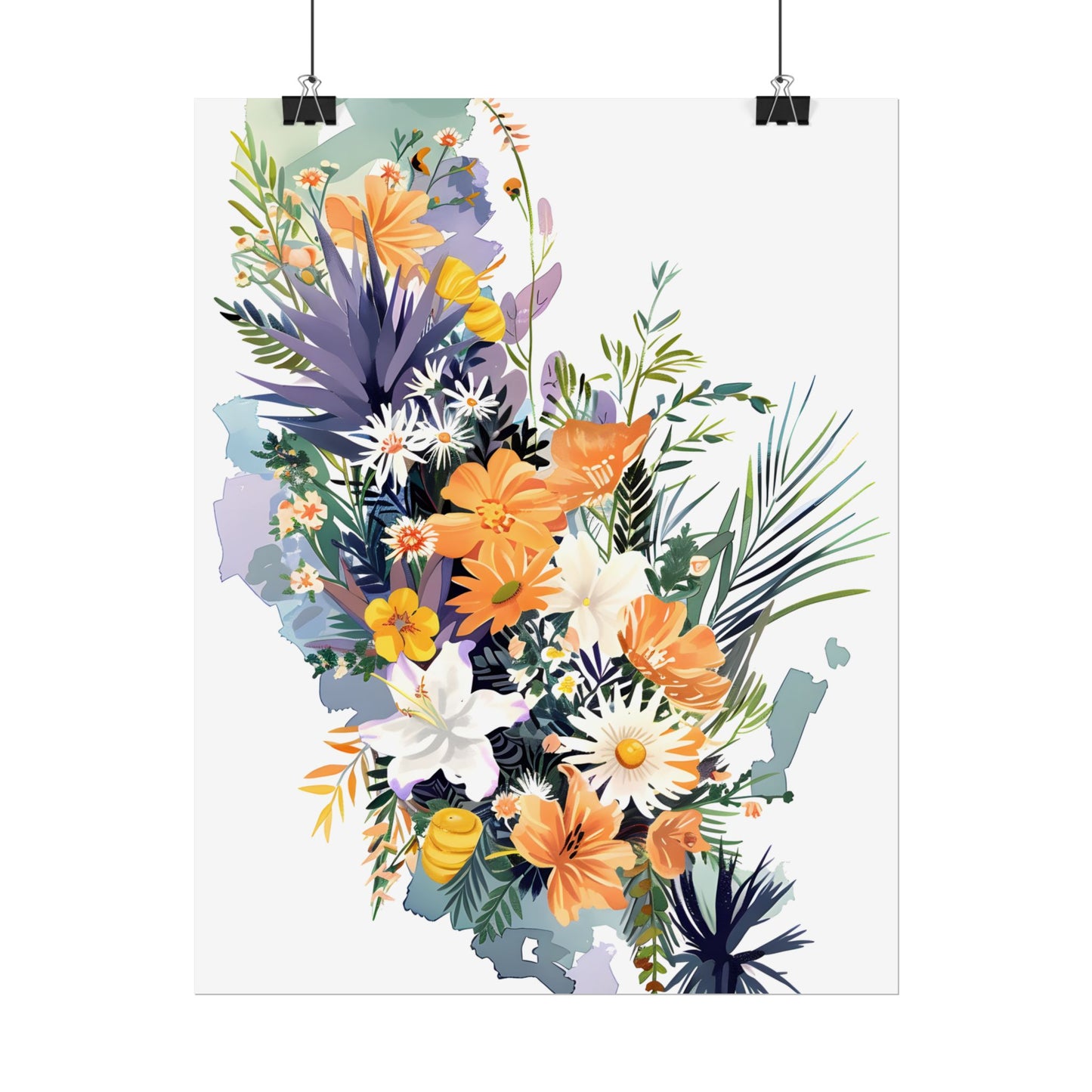 Whimsical Florida Map: Playful Art Illustration - Poster