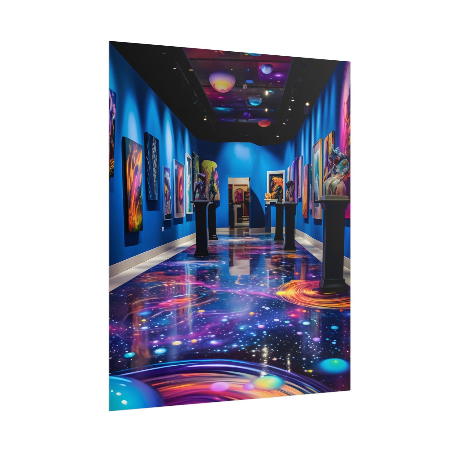 Celestial Art Gallery: Wide-Angle View with Soft Lighting - Poster