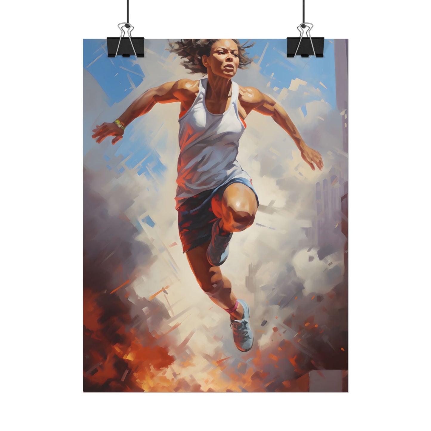 Passionate Athlete: Dedicated Portrait - Poster