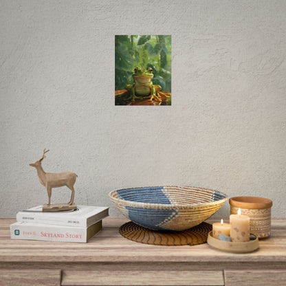 Whimsical Frog Oasis: A Peaceful Lily Pad Scene - Poster