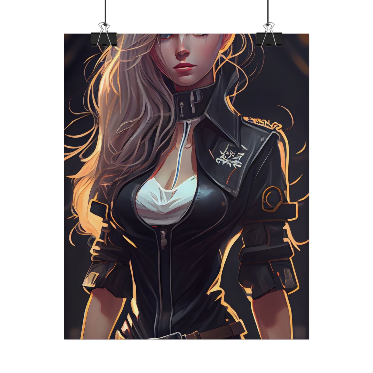 Blonde Female Police Officer: Calm Professional in Hotel Lobby - Poster