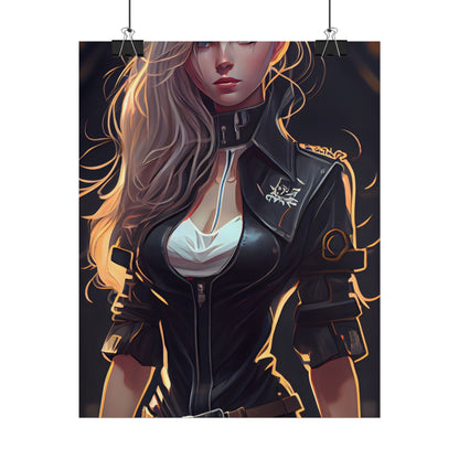 Blonde Female Police Officer: Calm Professional in Hotel Lobby - Poster