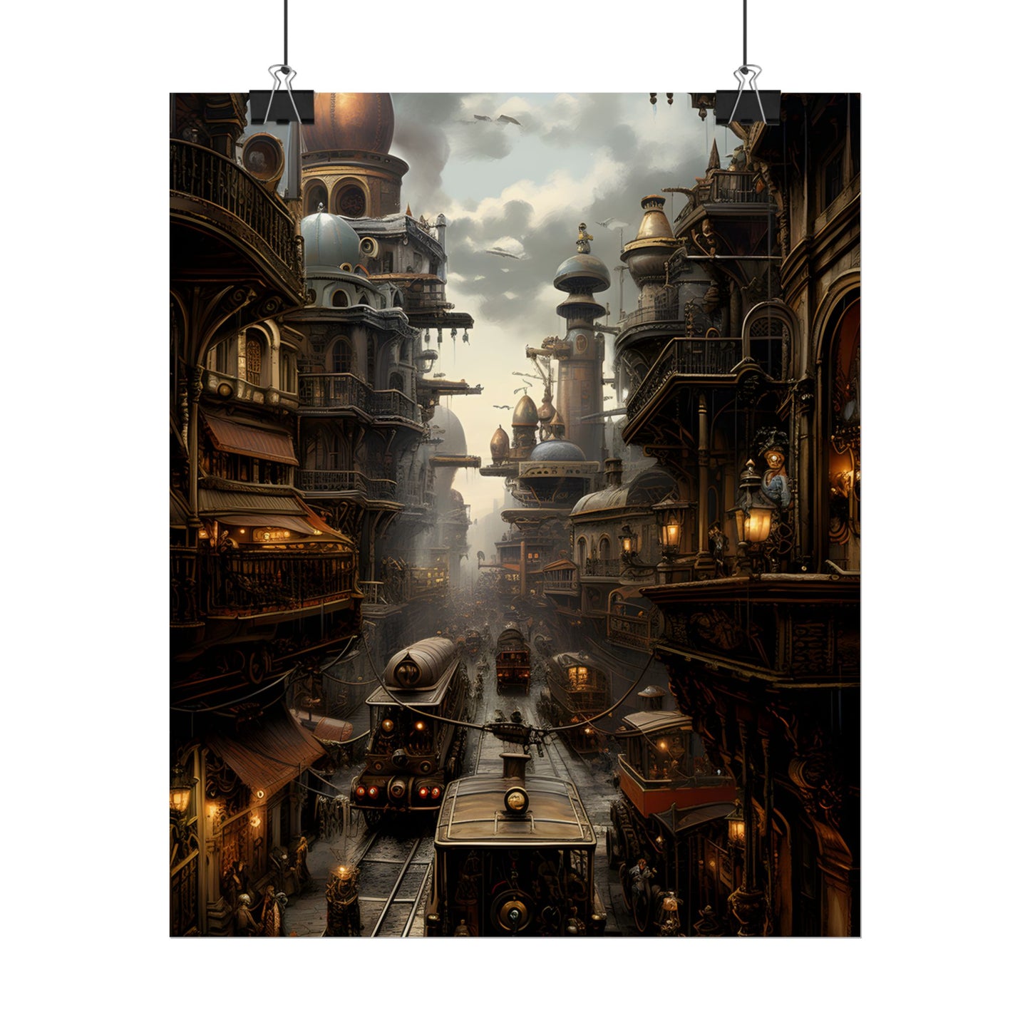 Steampunk Cityscape: Industrial Marvel Artwork - Poster