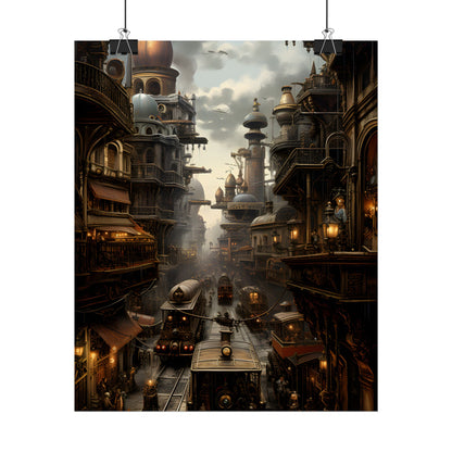 Steampunk Cityscape: Industrial Marvel Artwork - Poster