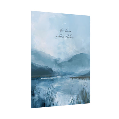 Peaceful Serenade: A Calming Landscape with Inspirational Quote - Poster