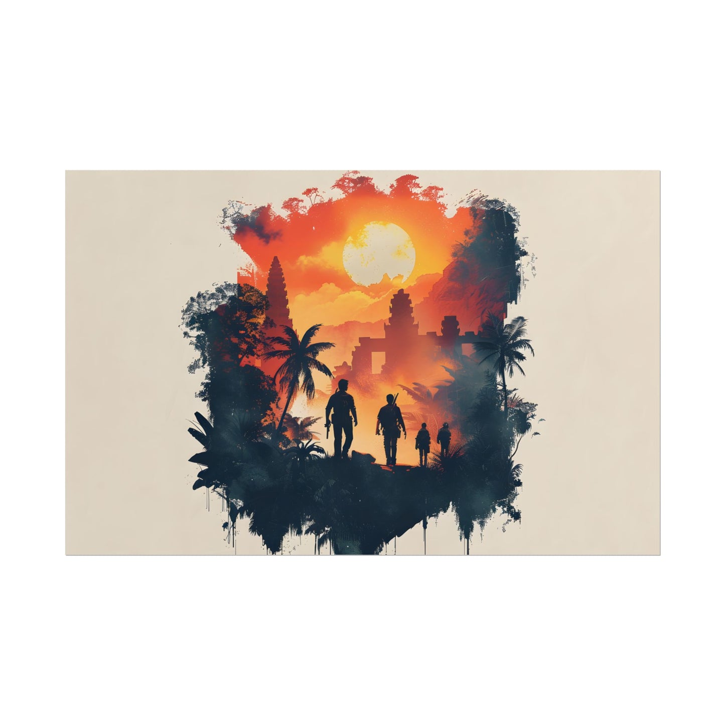 Nathan Drake's Adventure: Minimalist Illustration - Poster