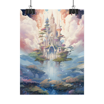 Surreal Floating City in Celestial Fantasy: A Dreamlike Digital Artwork - Poster