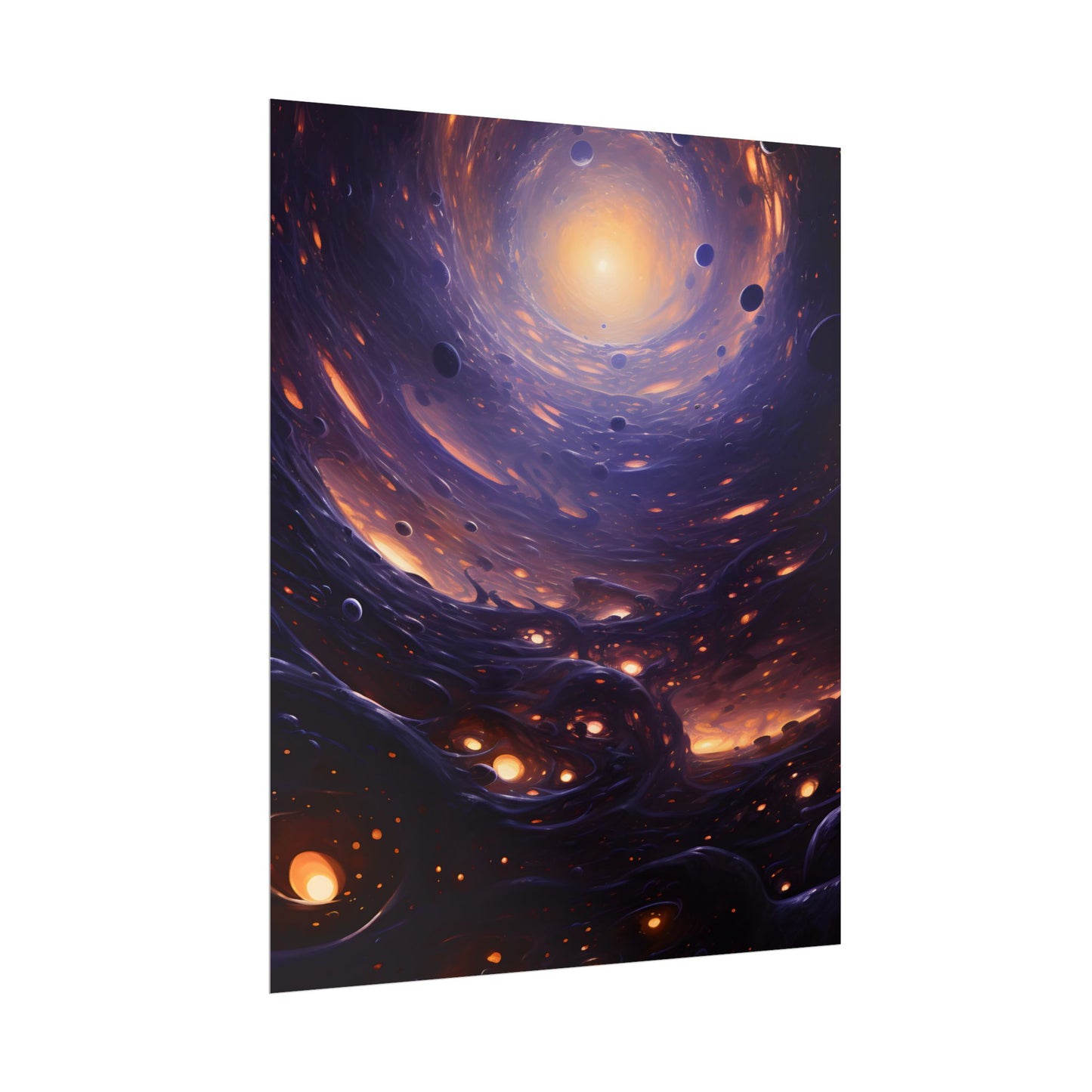 Black Hole Cosmic Encounter: Massive Planet Digital Art - Poster