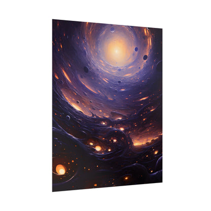 Black Hole Cosmic Encounter: Massive Planet Digital Art - Poster