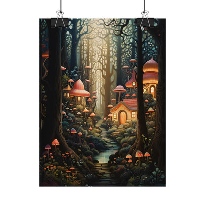 Whimsical Enchanted Forest: Illustrative Artwork - Poster