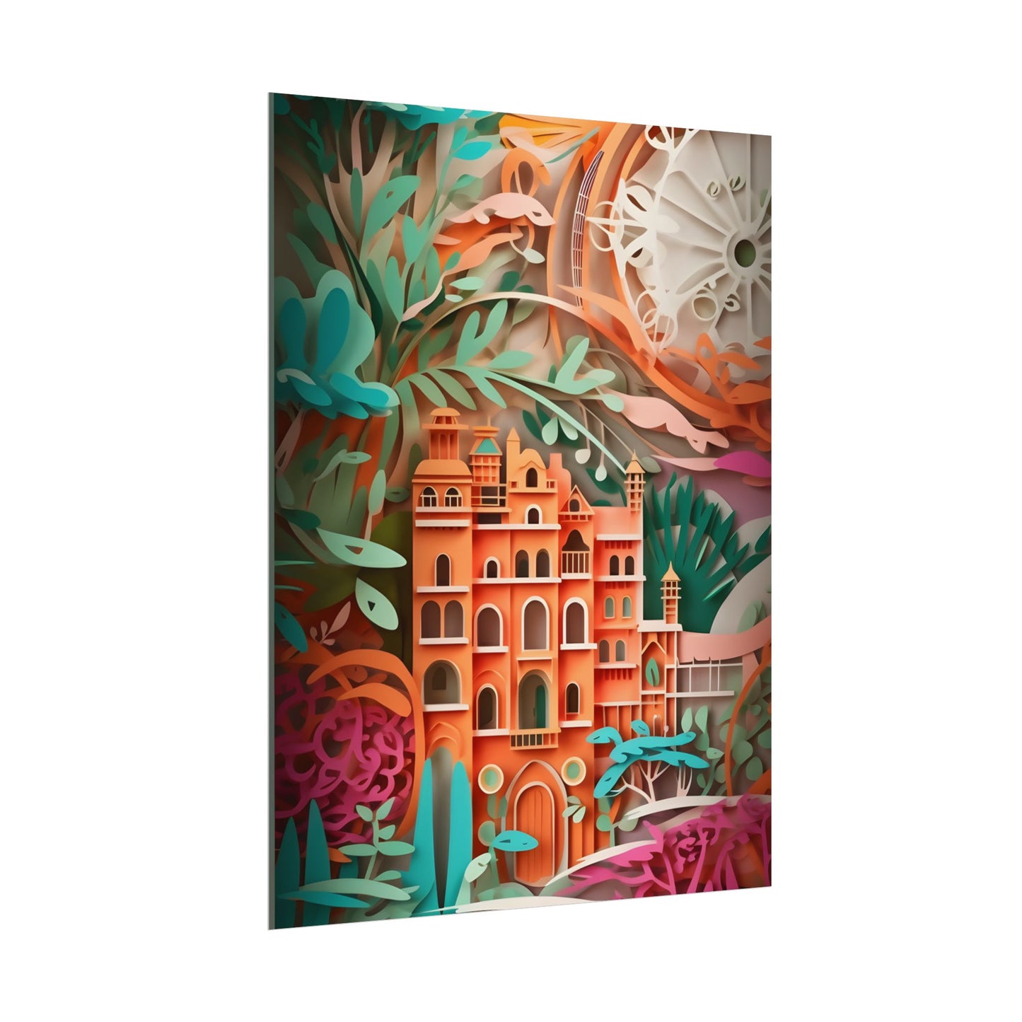 European Paper Quilled Landscape: Artistic Craftsmanship - Poster