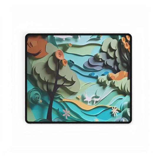 Eye-Catching Beach Landscape: Paper Quilling Art - Desk Mat