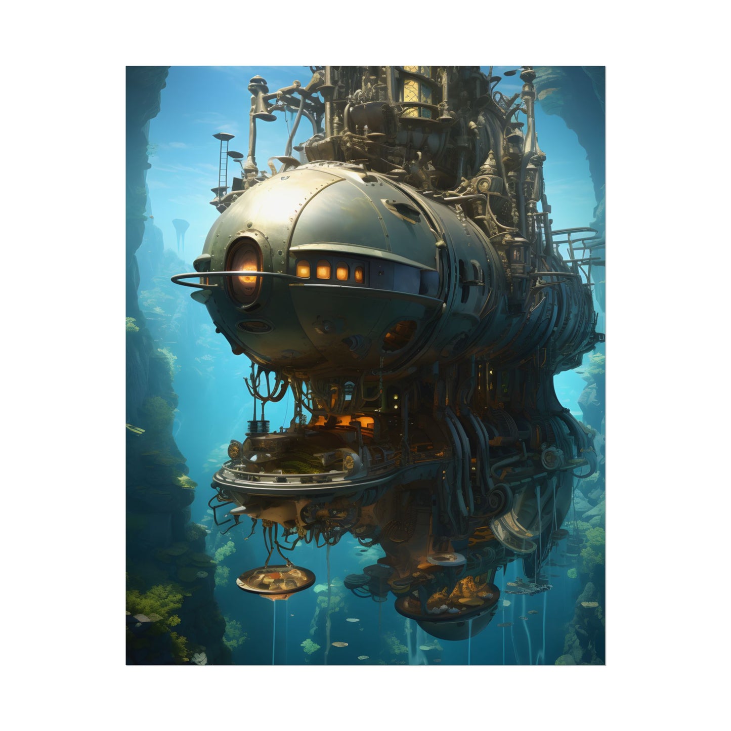 Steampunk Oceanic Adventure: Crew Sails the Horizon - Poster