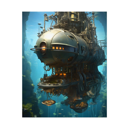 Steampunk Oceanic Adventure: Crew Sails the Horizon - Poster