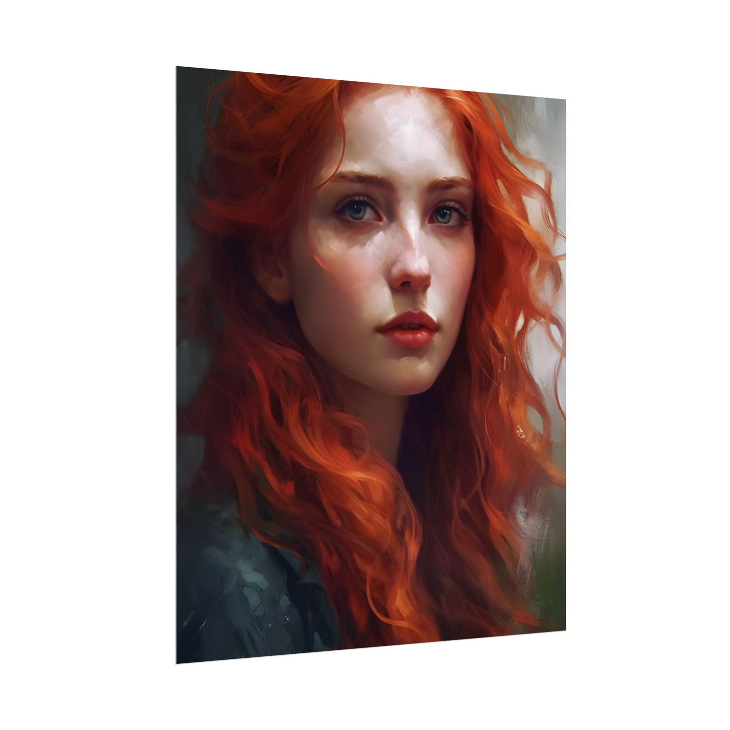 Astonishing Redhead Portrait: Female Artwork - Poster