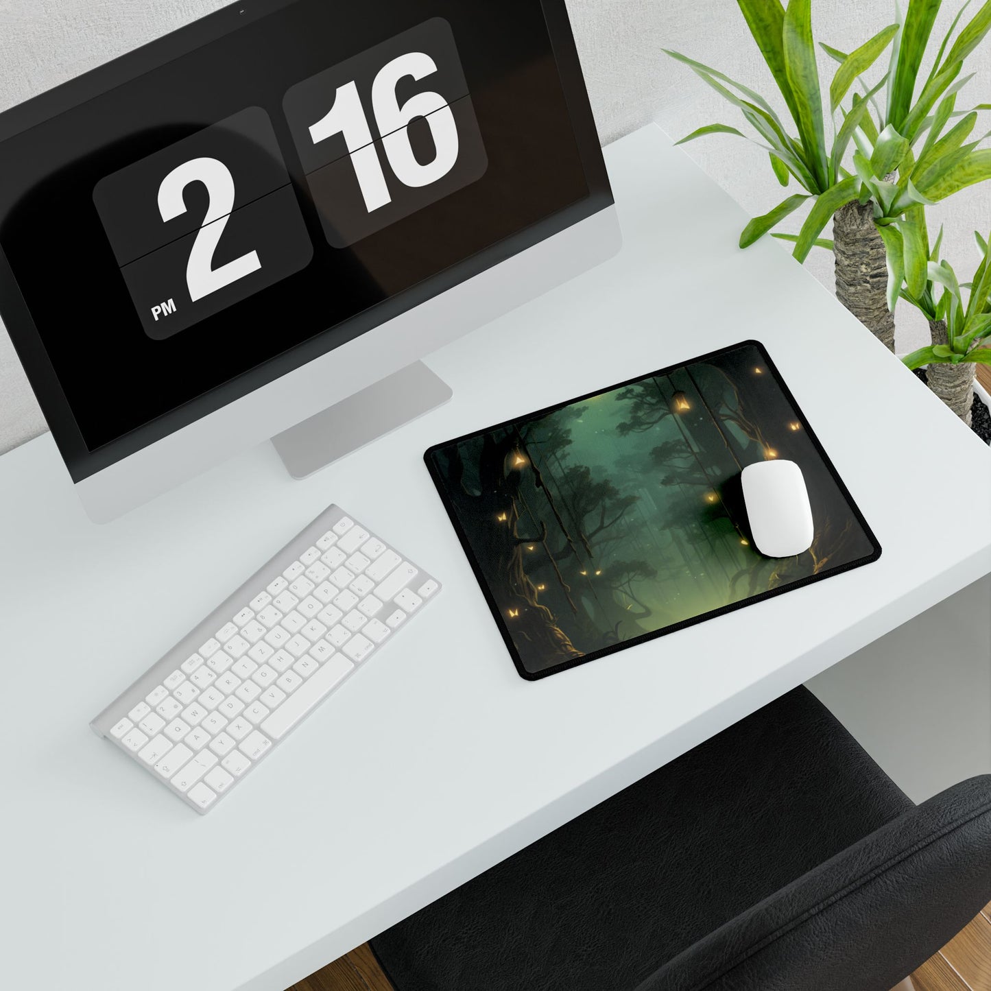 Person in Motion: Outdoor Artwork in Daylight - Desk Mat