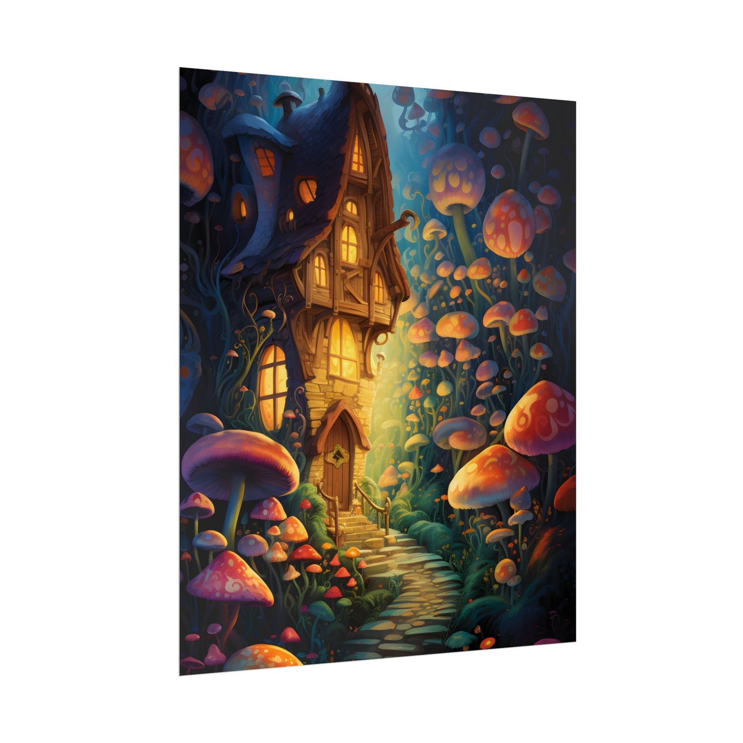 Enchanted Forest Whimsy: Vibrant Fairy Tale Artwork - Poster