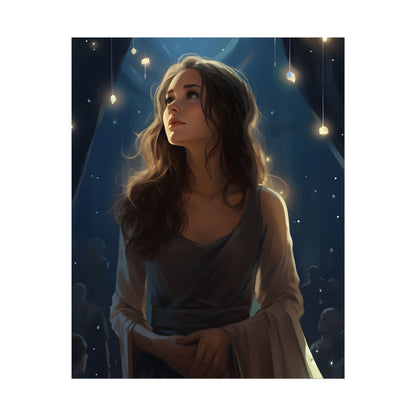 Contemplative Moment: A Person in Reflection - Dark Colored Portrait - Poster