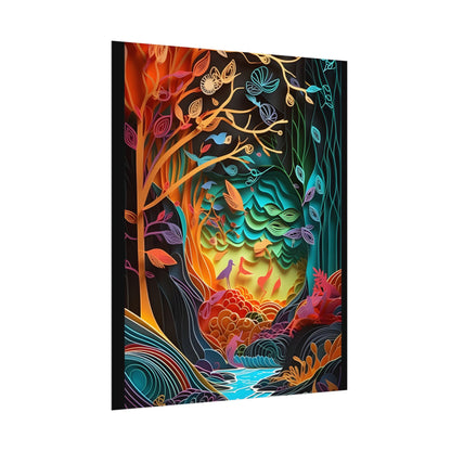Peaceful Island Oasis: Paper Quilling Landscape Art - Poster