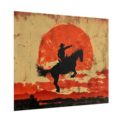 Vintage Rodeo Cowboy: Classic Bucking Bronco Art - Poster