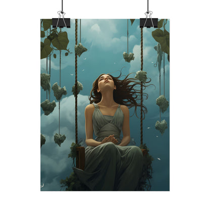 Person at Desk with Laptop: Digital Artwork - Poster