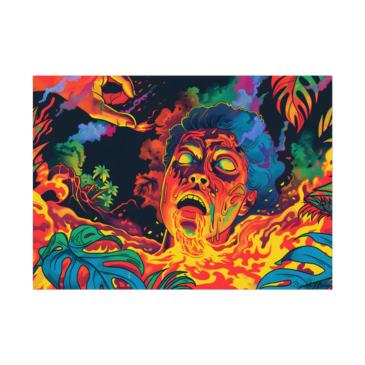 Whimsical Reading Moment: Cartoonish Illustration - Poster