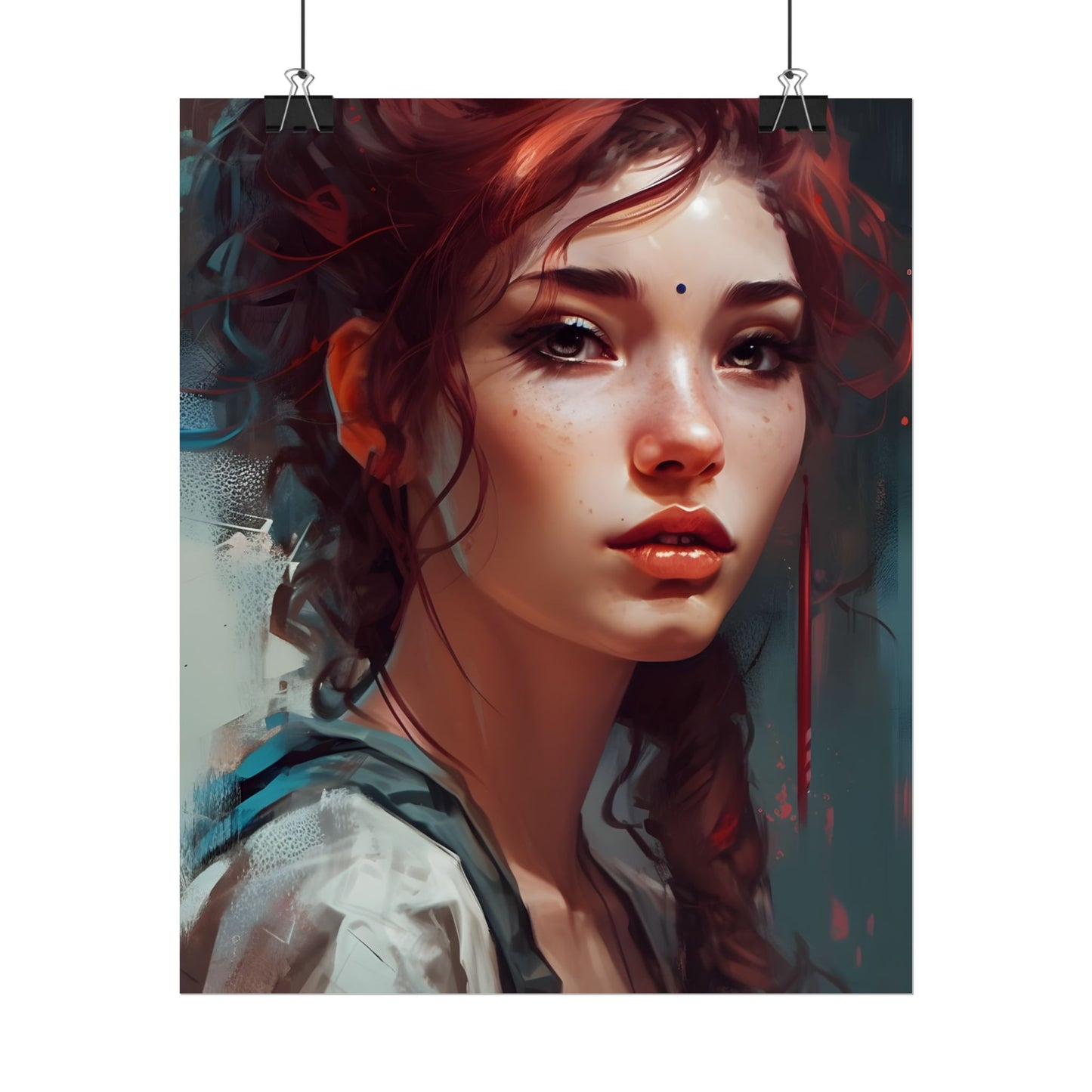 Beautiful Brunette Portrait: Makeup Art - Poster