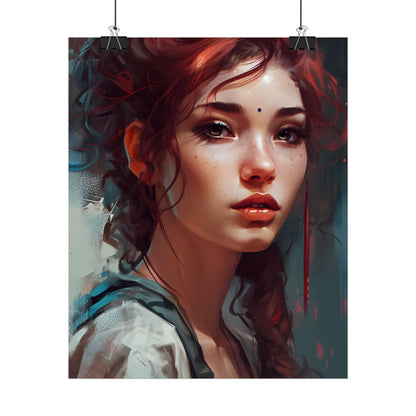 Beautiful Brunette Portrait: Makeup Art - Poster