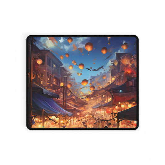 Magical Street Food Market: Enchanted Eats in Full Bloom - Desk Mat