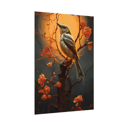 Enigmatic Songbird Guardian: Urban Artwork - Poster