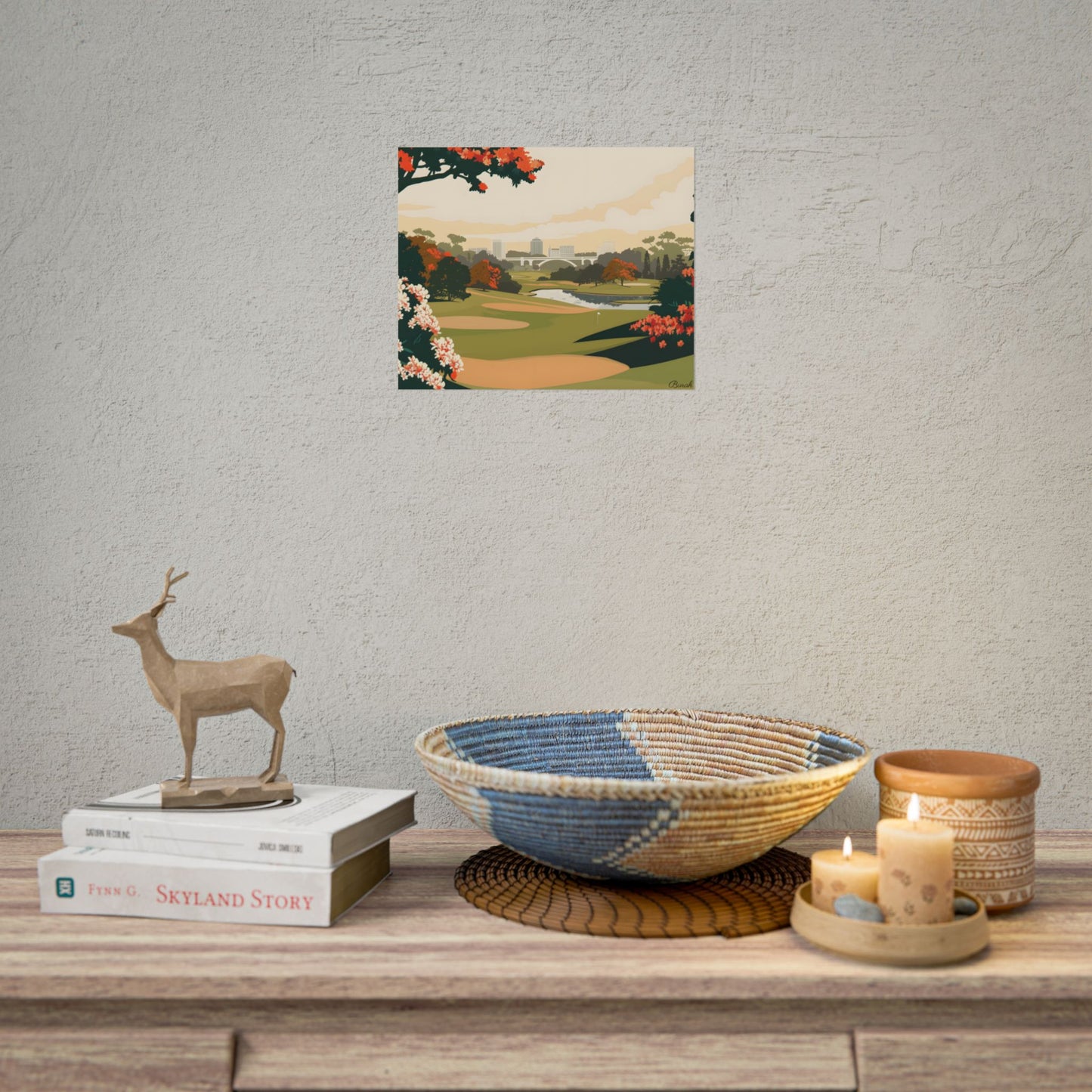 Retro Golf Illustration: Classic Course Art - Poster