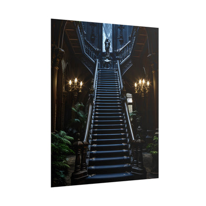 Haunted Victorian Mansion Mystery: Spooky Gothic Artwork - Poster