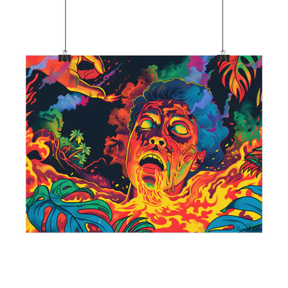 Whimsical Reading Moment: Cartoonish Illustration - Poster