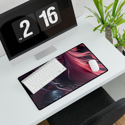 Astonishing Female Portrait with Pink Hair: Artistic Vision - Desk Mat