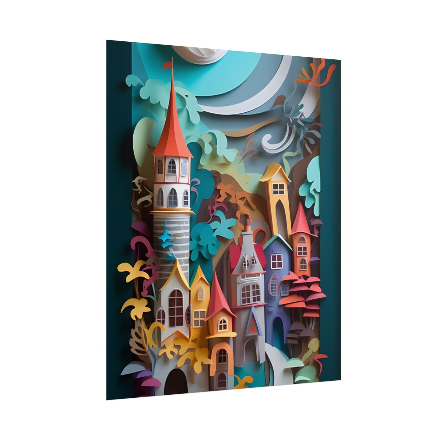 Eye-Catching European Landscape: Paper Quilling Artwork - Poster