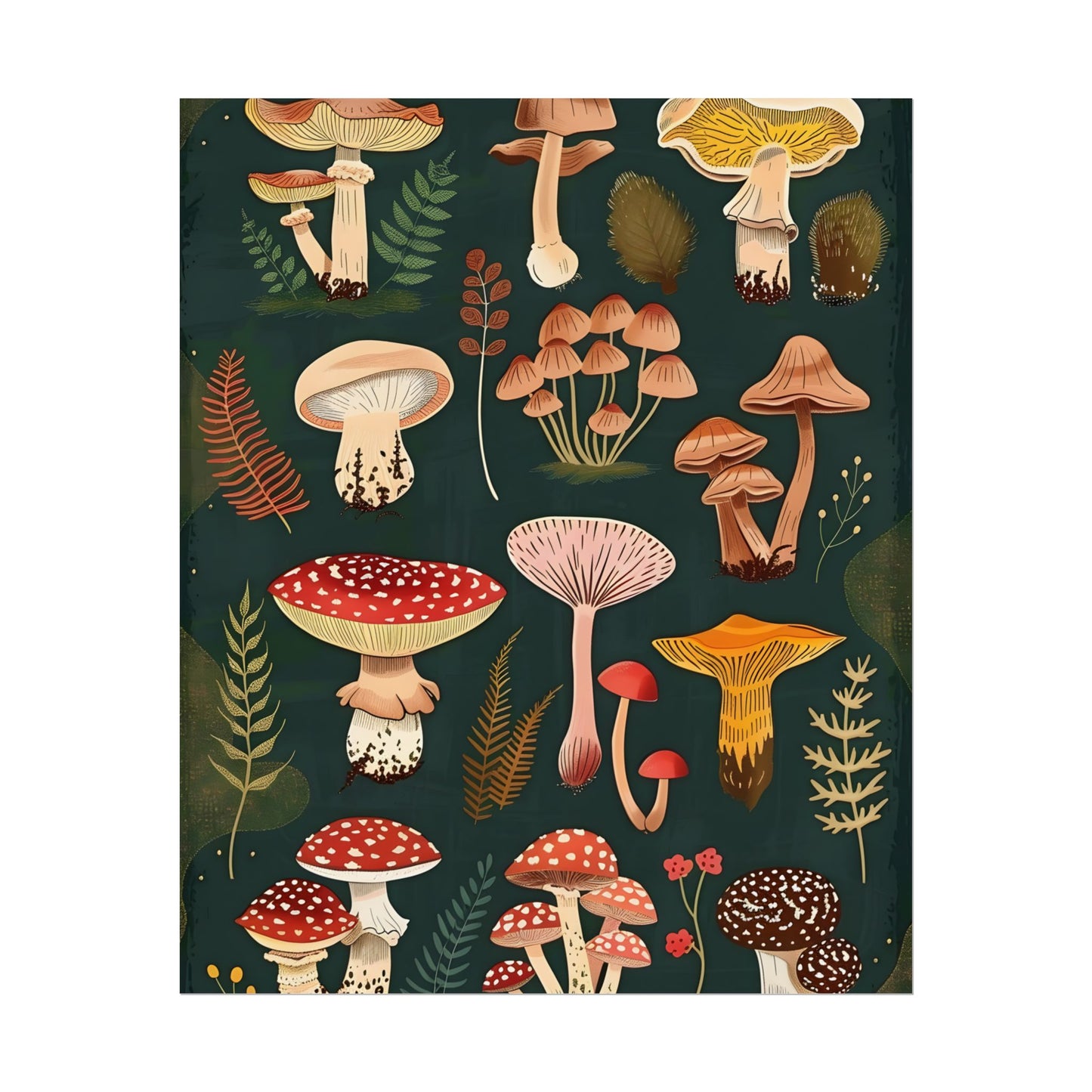 Vibrant Mushroom Poster: 2024 Batch - Poster