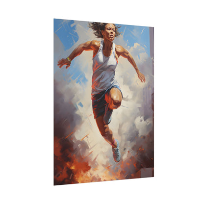 Passionate Athlete: Dedicated Portrait - Poster