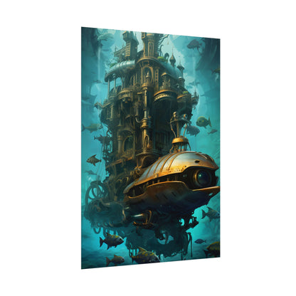 Steampunk Oceanic Adventure: Brass Skirted Explorer - Poster