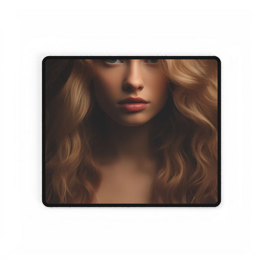 Modern Blonde Woman: Minimalist Style Portrait - Desk Mat