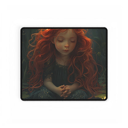 Sparkly Redhead Daydream: Young Girl Digital Art - Desk Mat