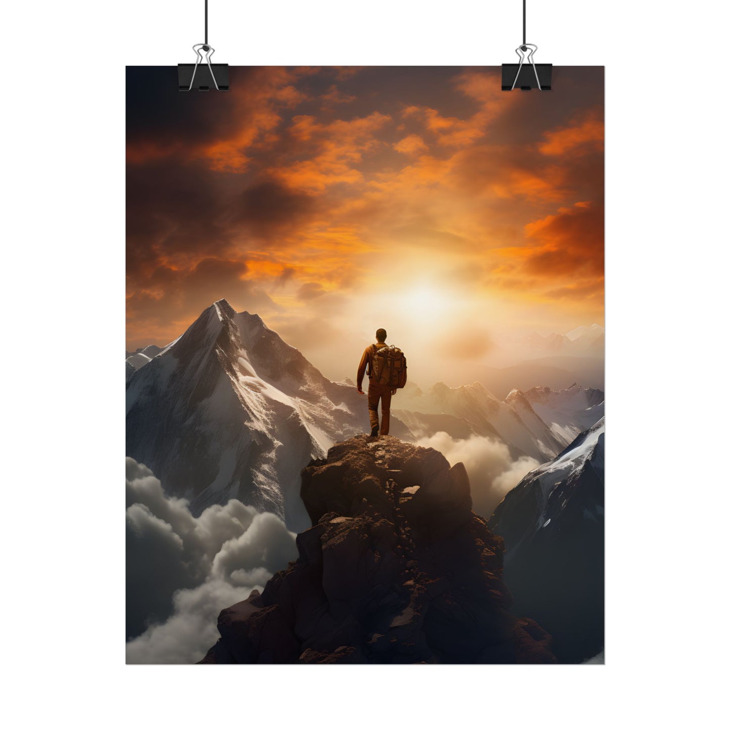 Epic Mountain Sunrise: Majestic Summit Artwork - Poster