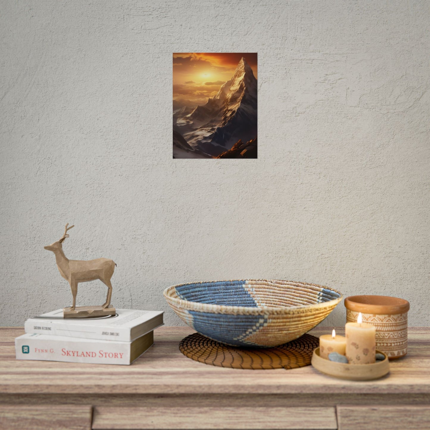 Majestic Mountain Summit: Epic Sunrise View - Nature Landscape Art - Poster
