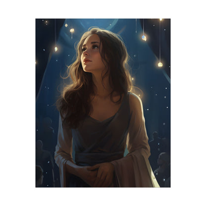 Contemplative Moment: A Person in Reflection - Dark Colored Portrait - Poster