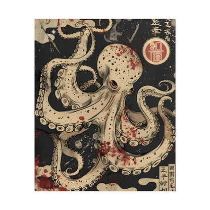 Stylized Japanese Octopus: Minimal Artwork - Poster